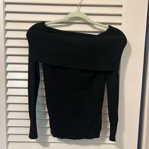 BCBGMaxAzria Black Off-Shoulder Sweater